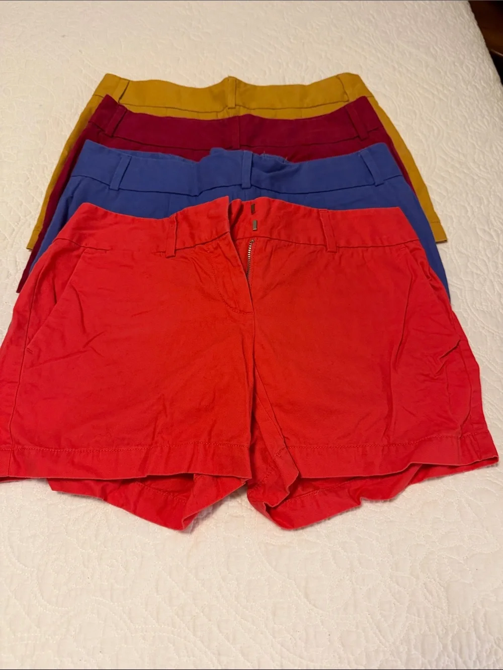 6: LOFT Women's Cotton Shorts - Mustard, Burgundy, Blue, Red, Olive, Khaki